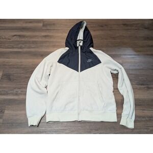 Nike‎ Full Zip Hoodie Jacket Mens Small Fleece Gray Black Pullover Sweatshirt
